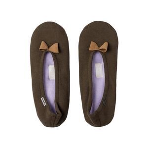 Hanro NWT Double Face Cotton Blend Bow Detail Slippers Olive 37/38 US 7-7.5